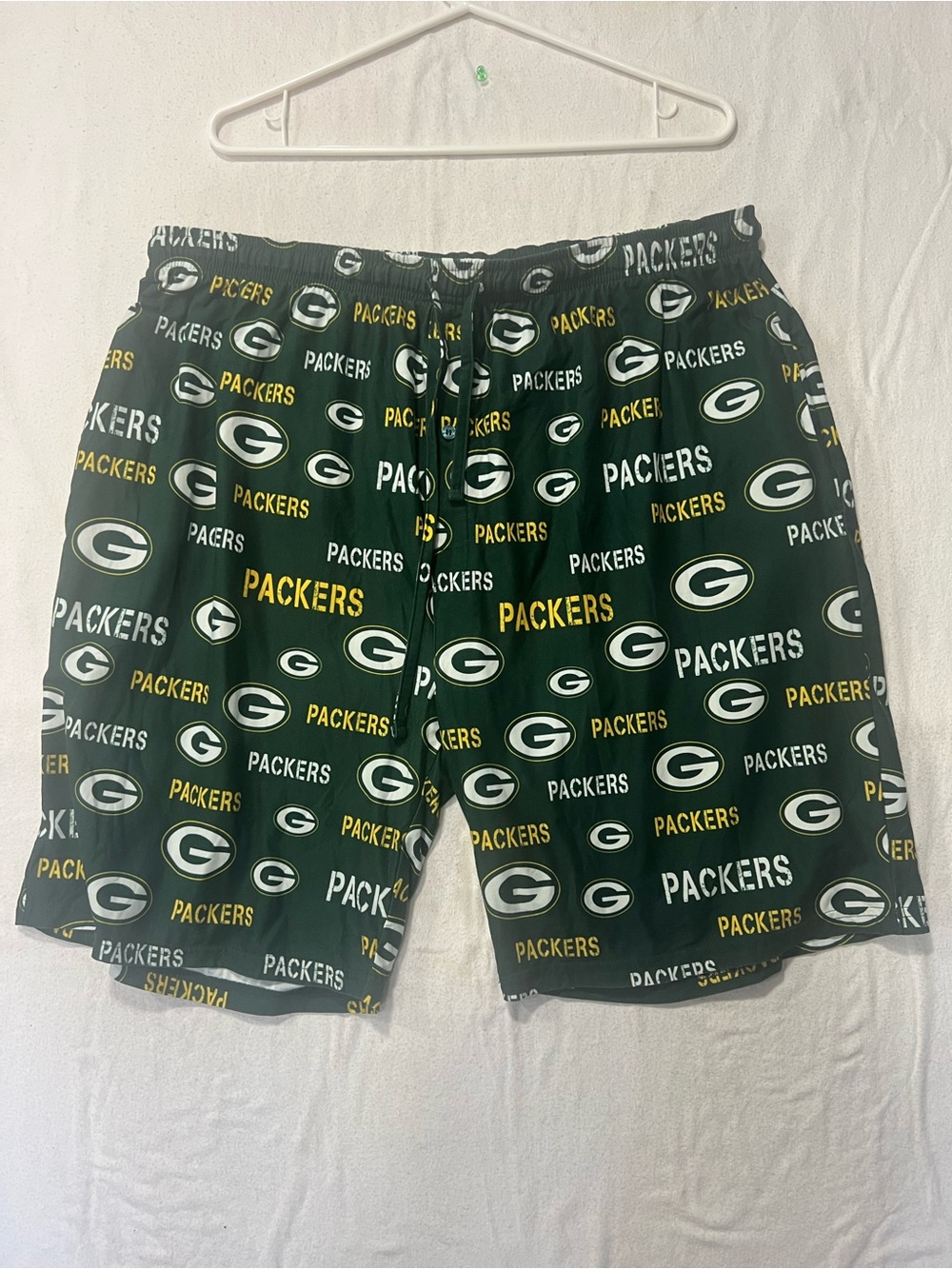 NFL Green & Yellow Packers All-Over Logo Athletic Shorts